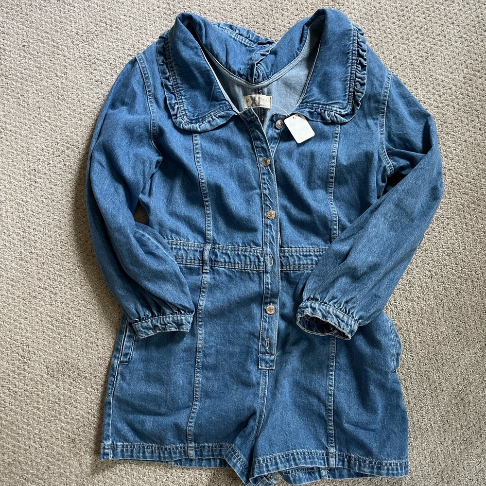 Long Sleeve Free People Denim Romper